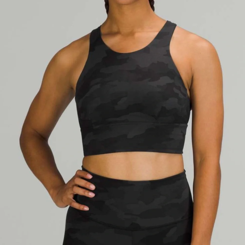 Lululemon wunder train long line bra crop top camo 12 - Picture 1 of 7